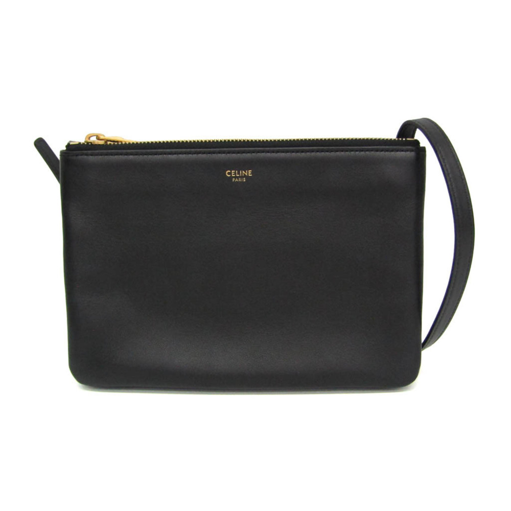 Celine Trio Small Women's Leather Shoulder Bag Black